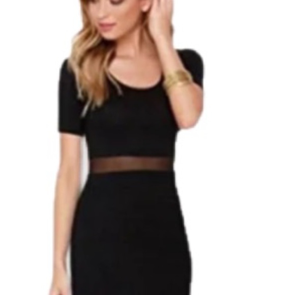 Lulu's Classic Black Maxi Dress With Sheet Waist Cut Out Size S - Picture 5 of 5